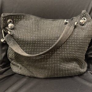 Simply Noelle Studded Black Denim Hobo Bag